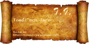 Tomásch Imre névjegykártya